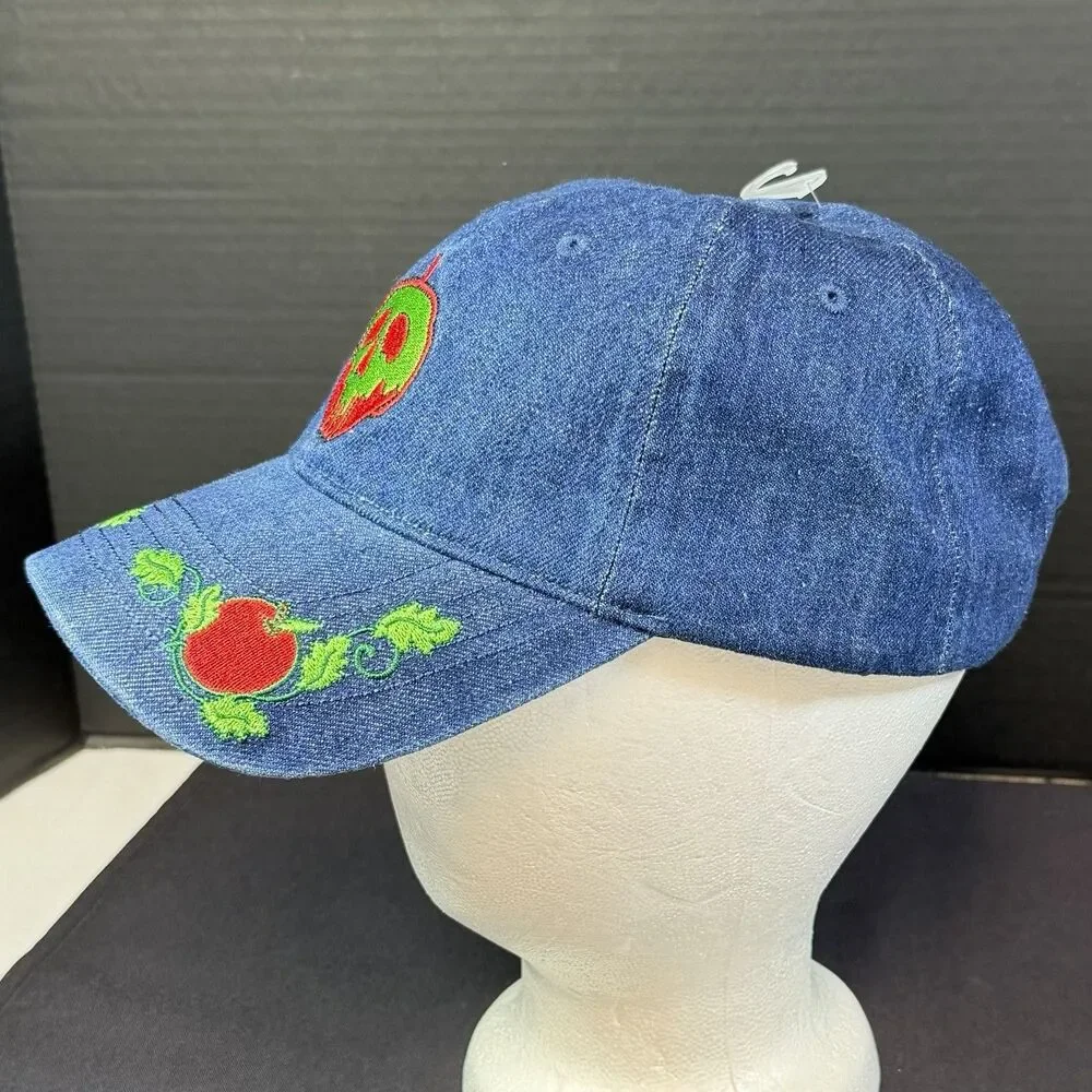 Disney Princess Evil Queen Snow White Poison Denim Apple Hat Baseball Cap Adult